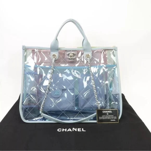 💎✨ GORGEOUS ✨💎 RUNWAY CHANEL CLEAR TOTE COCO SPLASH - Picture 3 of 14